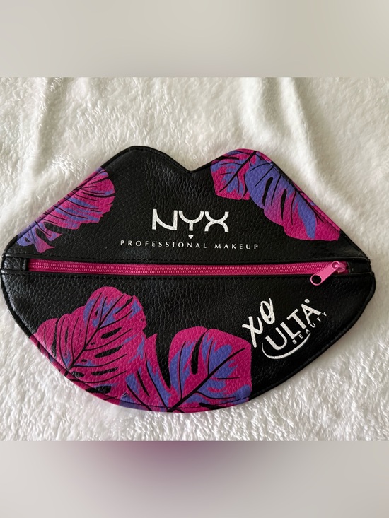 Ulta Beauty Handbags - NYX Professional Ultra Beauty Collab XO Lips Black Tropical Cosmetic Bag